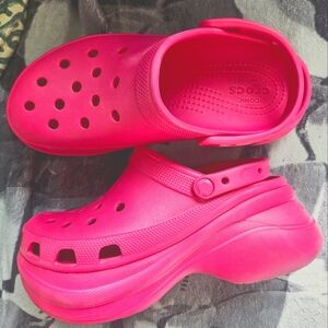 Hot pink crocs platform Clogs shoes womens size 11